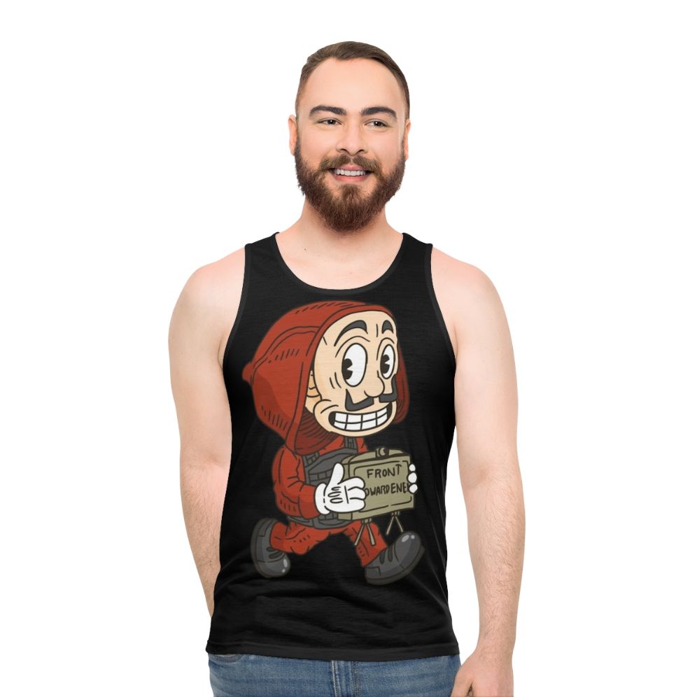 Vintage Money Heist Cartoon Style Unisex Tank Top