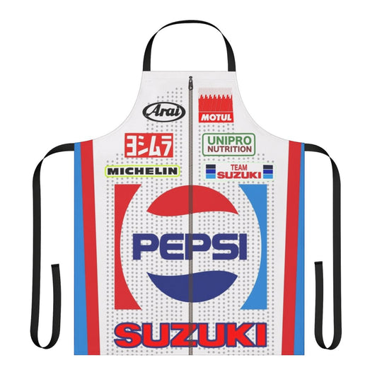 Vintage-style motorcycle apron with RG500 Gamma Leathers inspired design