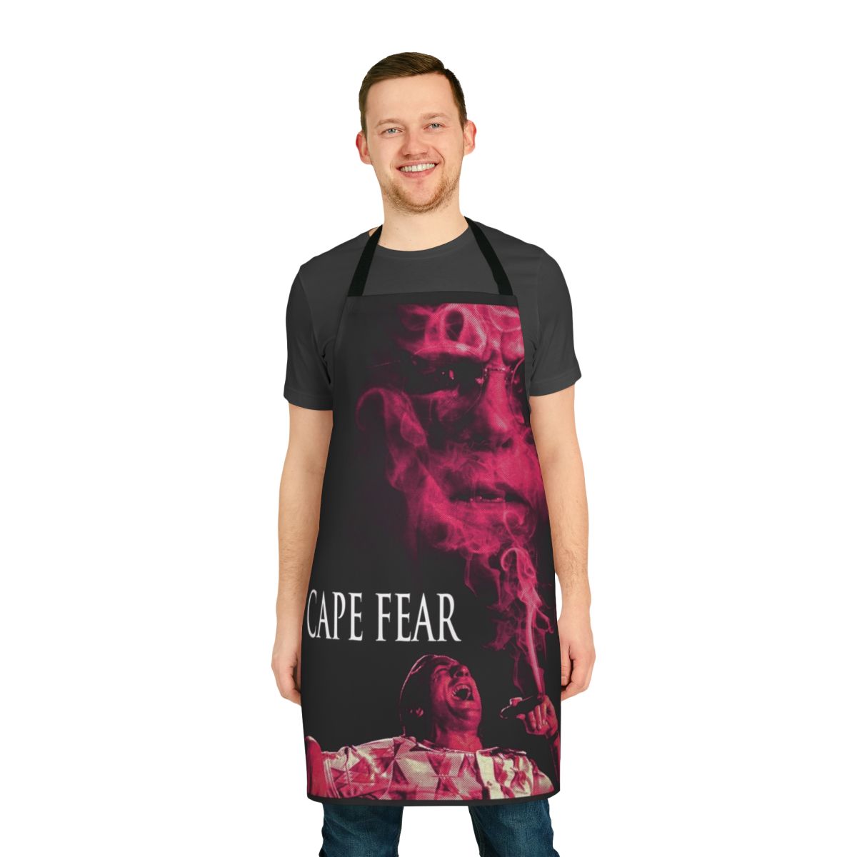 Vintage-style apron featuring the iconic 'Cape Fear' movie poster design