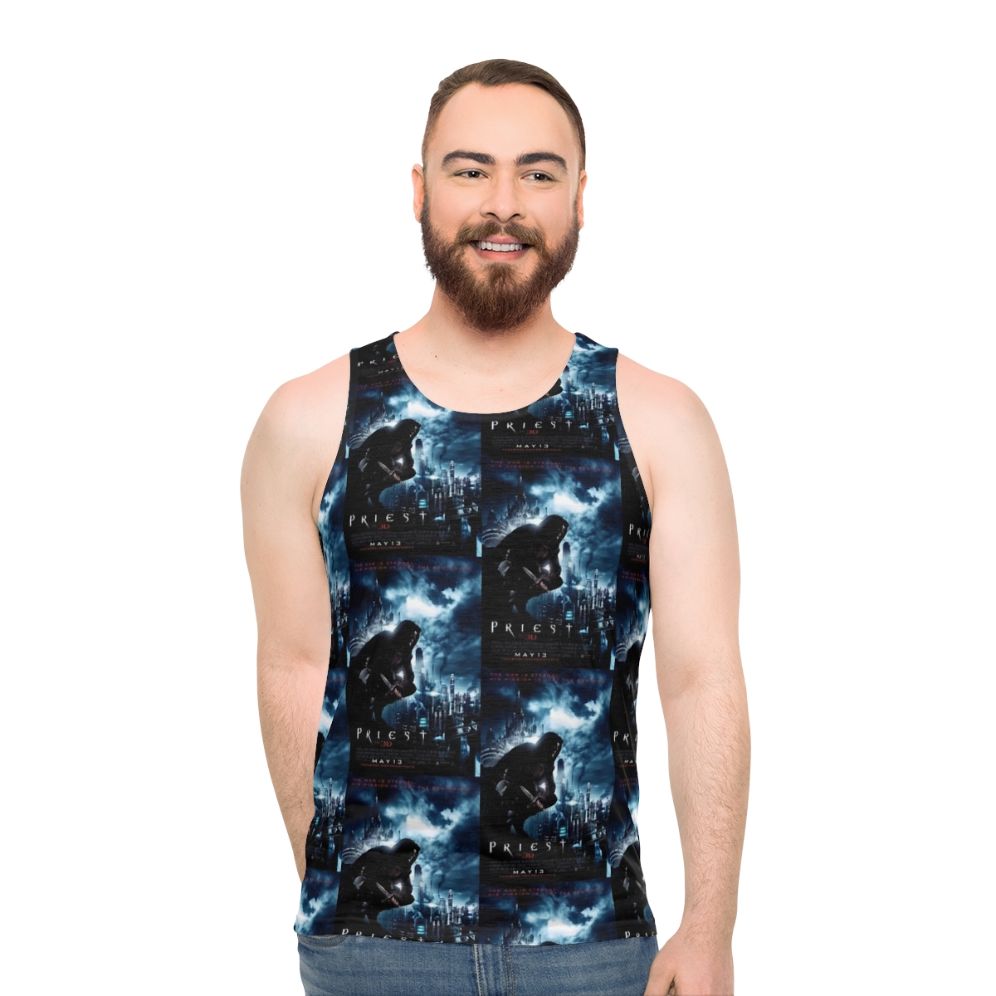 Vintage movie poster design unisex tank top