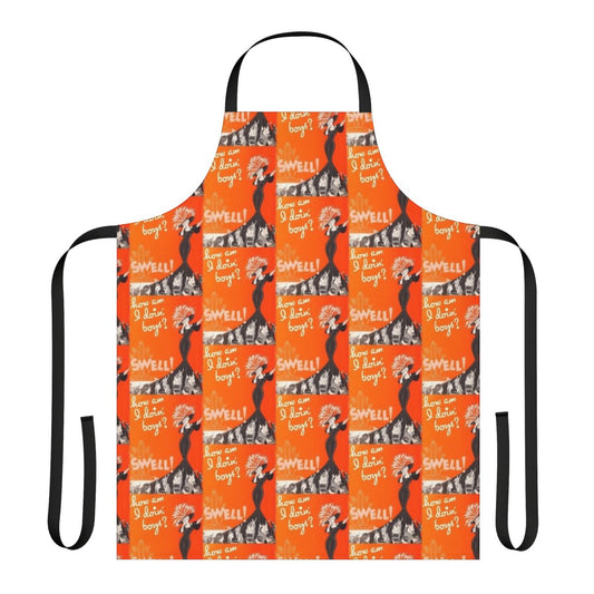 Vintage-style apron featuring a classic 1930s movie poster image of actress Mae West, the iconic sex symbol.