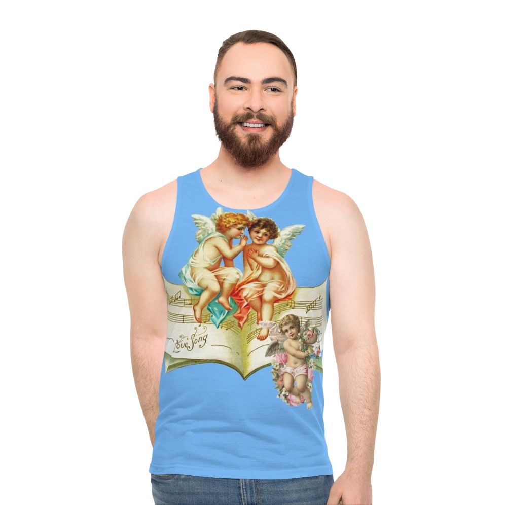 Vintage music angel cherubs unisex tank top