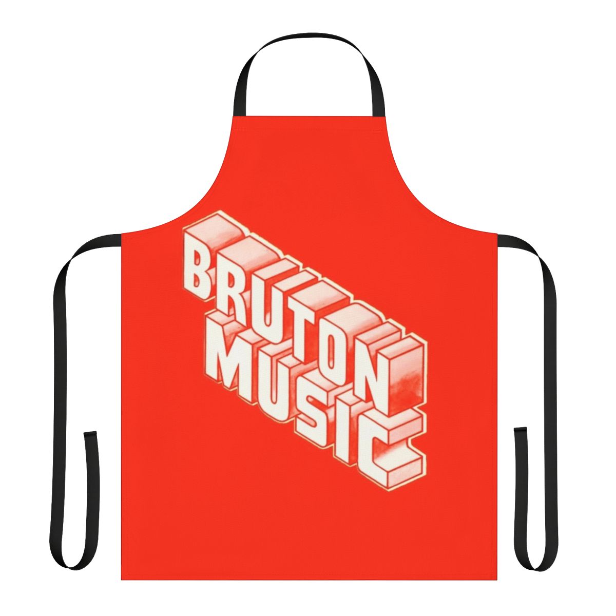 Vintage-inspired Bruton Music logo printed on a high-quality apron