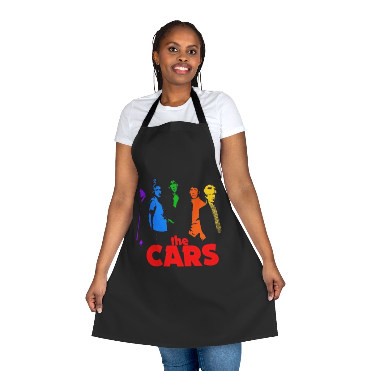 Vintage-inspired "Cars in Color" apron for music lovers and nostalgic cooks