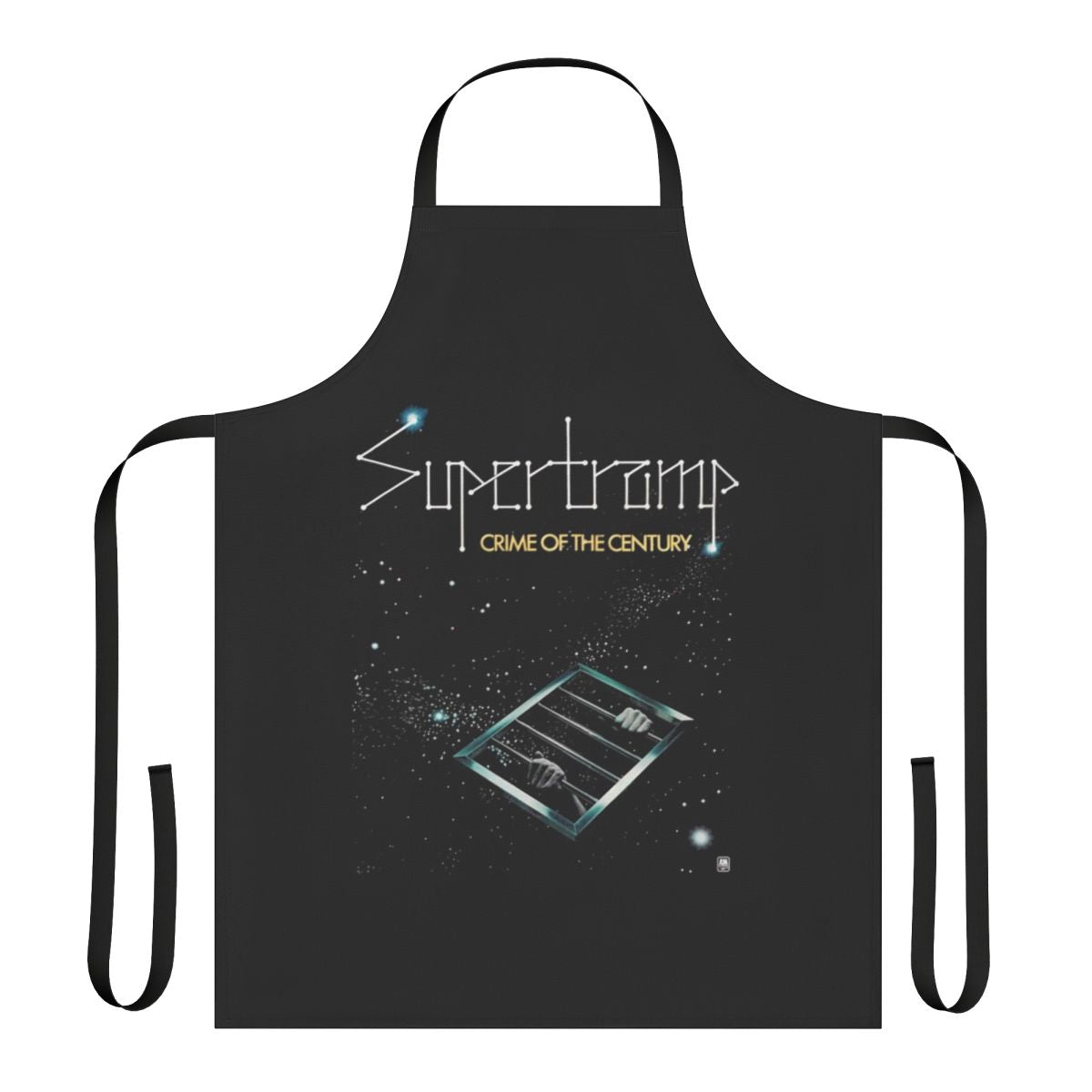 Premium apron featuring a vintage-inspired design inspired by the album 'Crime of the Century' by the classic rock band Supertramp.