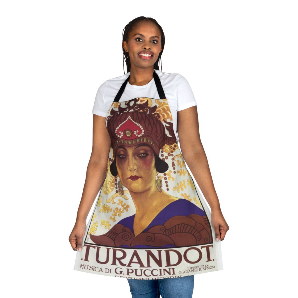 Vintage-style apron featuring a Turandot opera design