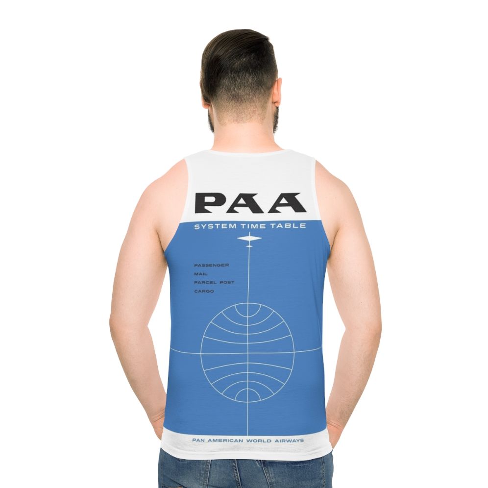 Vintage Pan Am 1957 Airline Timetable Cover Unisex Tank Top