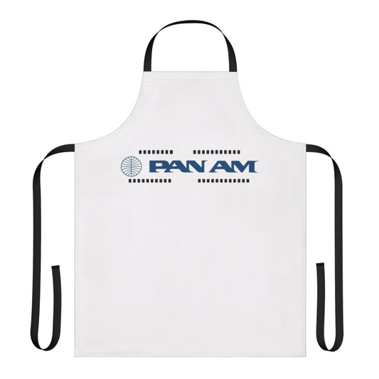 Vintage-style apron featuring a Pan Am Boeing 747-400 aircraft