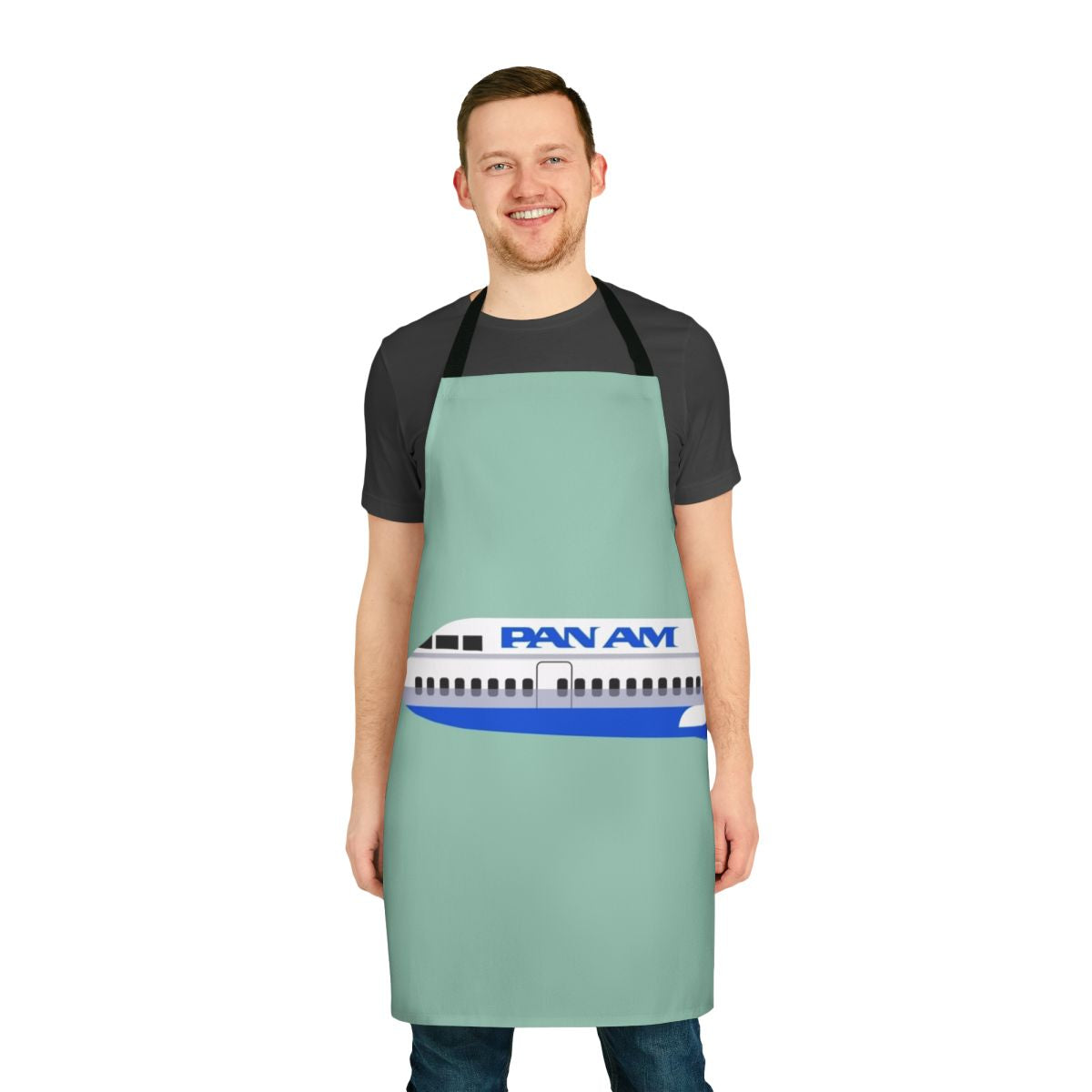 Vintage Pan Am airplane apron with iconic logo and branding