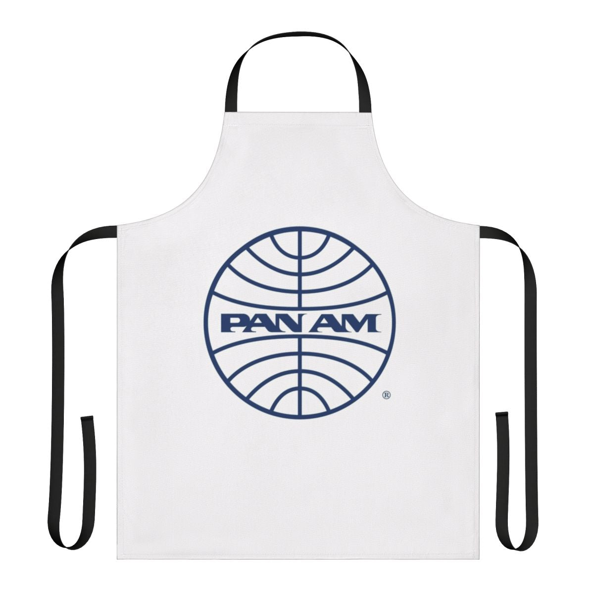 Vintage-style apron featuring the iconic Pan Am globe logo from the 1950s