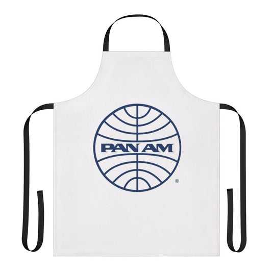 Vintage-style apron featuring the iconic Pan Am globe logo from the 1950s