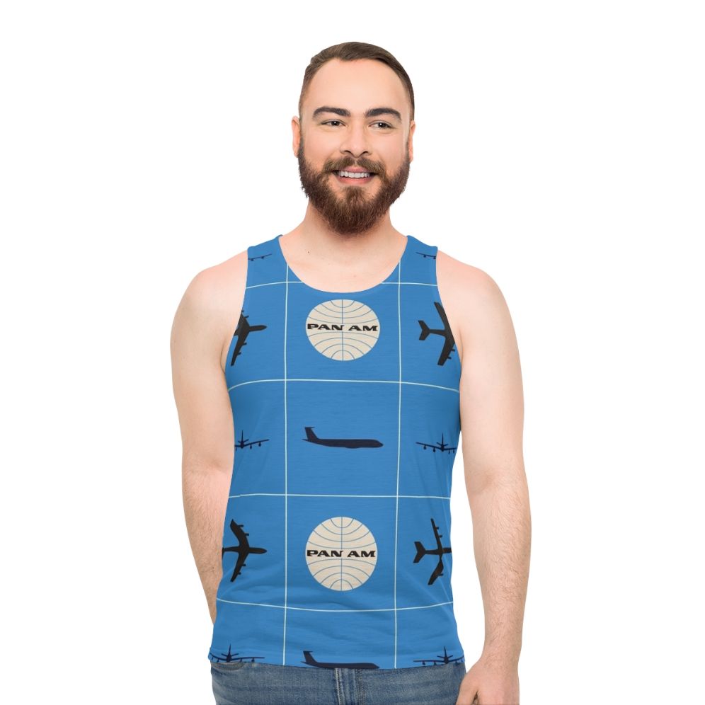 Vintage Pan Am Planes and Globe Unisex Tank Top