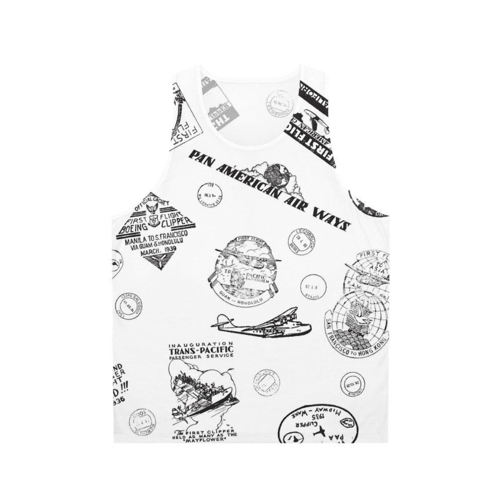 Vintage Pan Am Travel Stamps Unisex Tank Top
