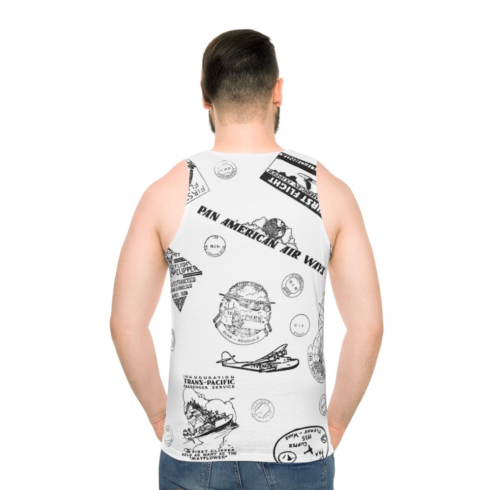 Vintage Pan Am Travel Stamps Unisex Tank Top
