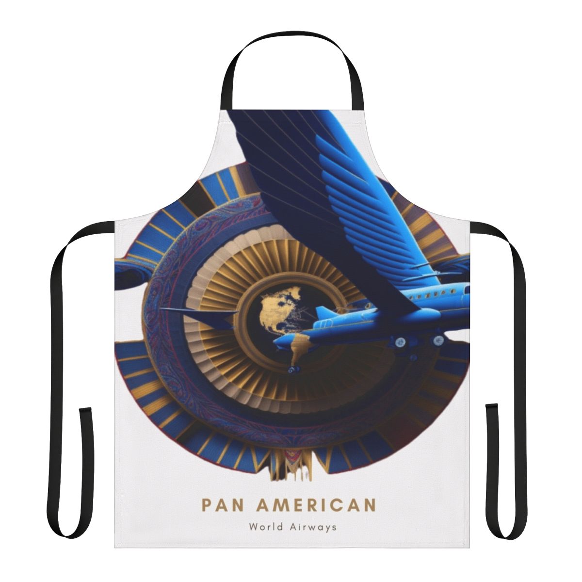 Vintage Pan American World Airways inspired apron with classic airline logo