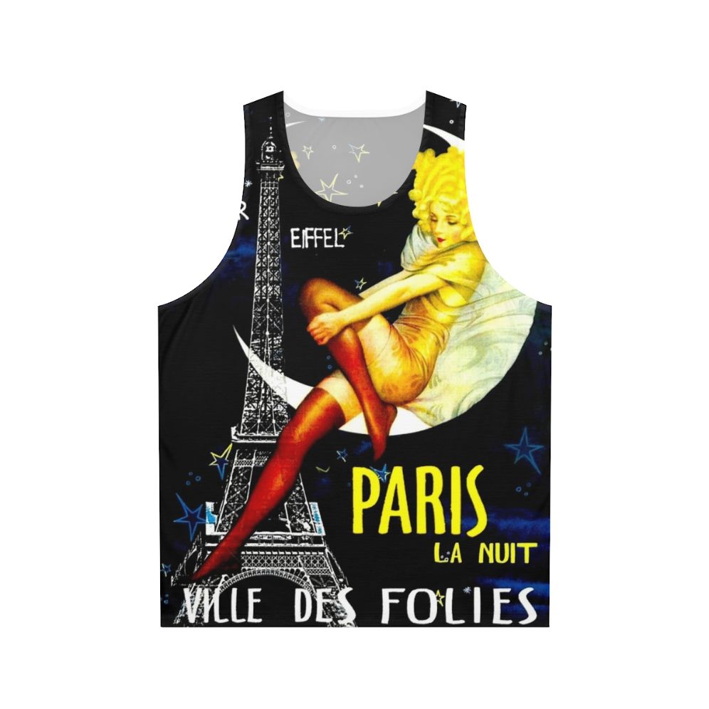 Vintage Paris Travel Unisex Tank Top