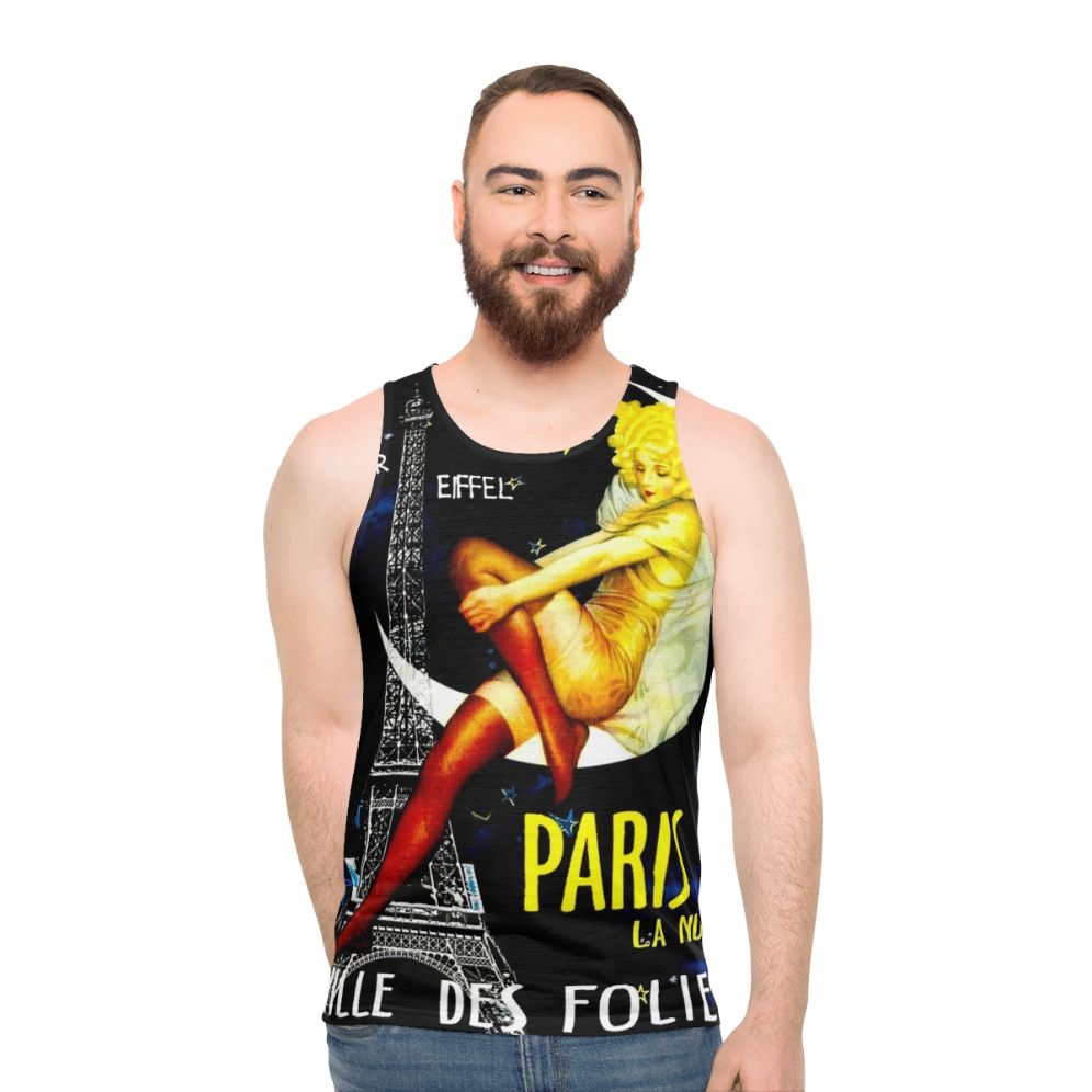Vintage Paris Travel Unisex Tank Top
