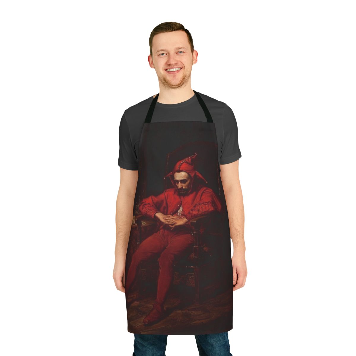 Vintage apron featuring Jan Matejko's painting "Stańczyk"