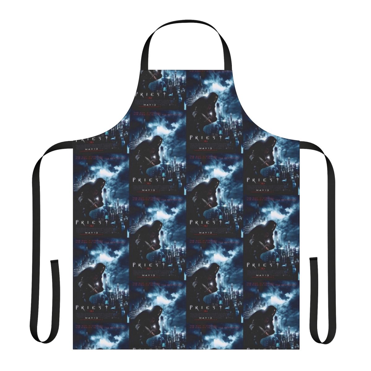 Vintage-style apron featuring imagery from the classic film "Priest"