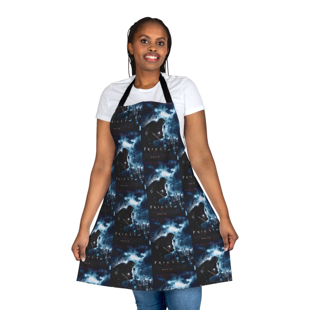 Vintage-style apron featuring imagery from the classic film "Priest"