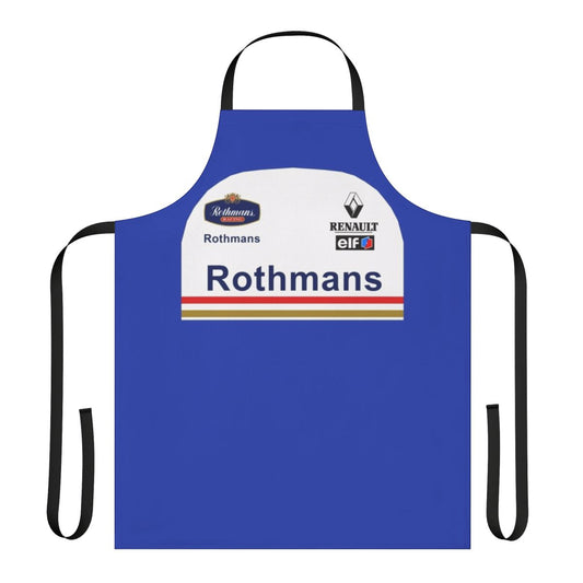 Vintage-style racing apron with Williams F1 team colors and logo