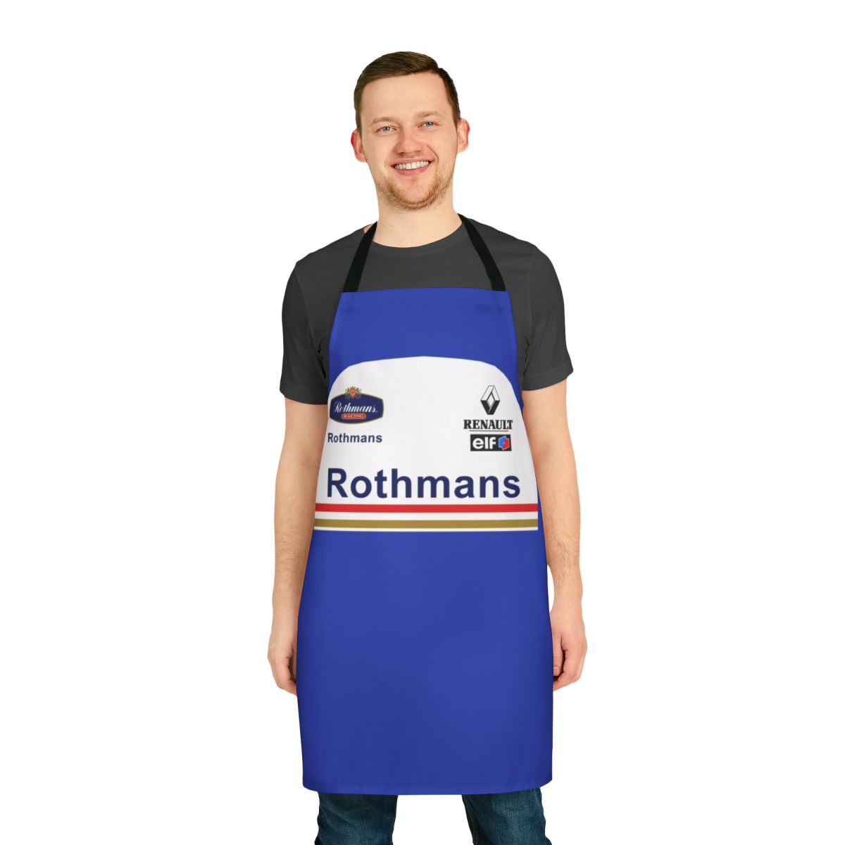 Vintage-style racing apron with Williams F1 team colors and logo