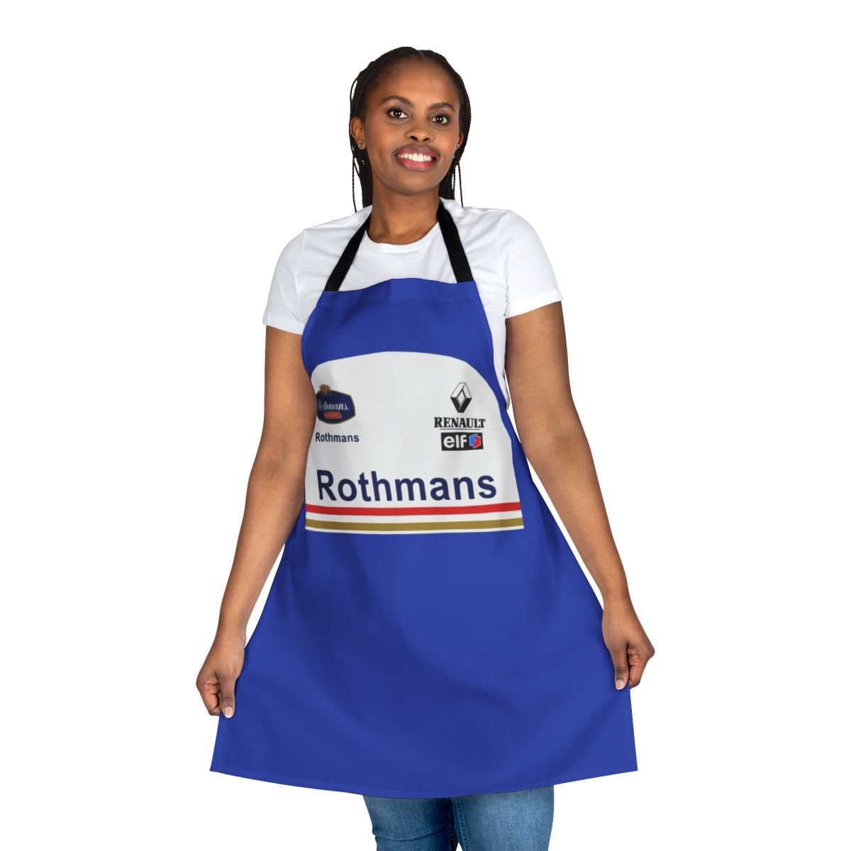 Vintage-style racing apron with Williams F1 team colors and logo