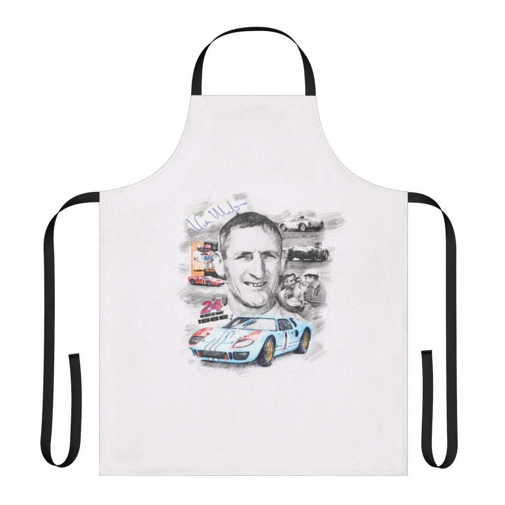 Vintage racing inspired apron featuring the name "Ken Miles"