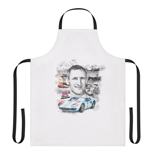 Vintage racing inspired apron featuring the name "Ken Miles"