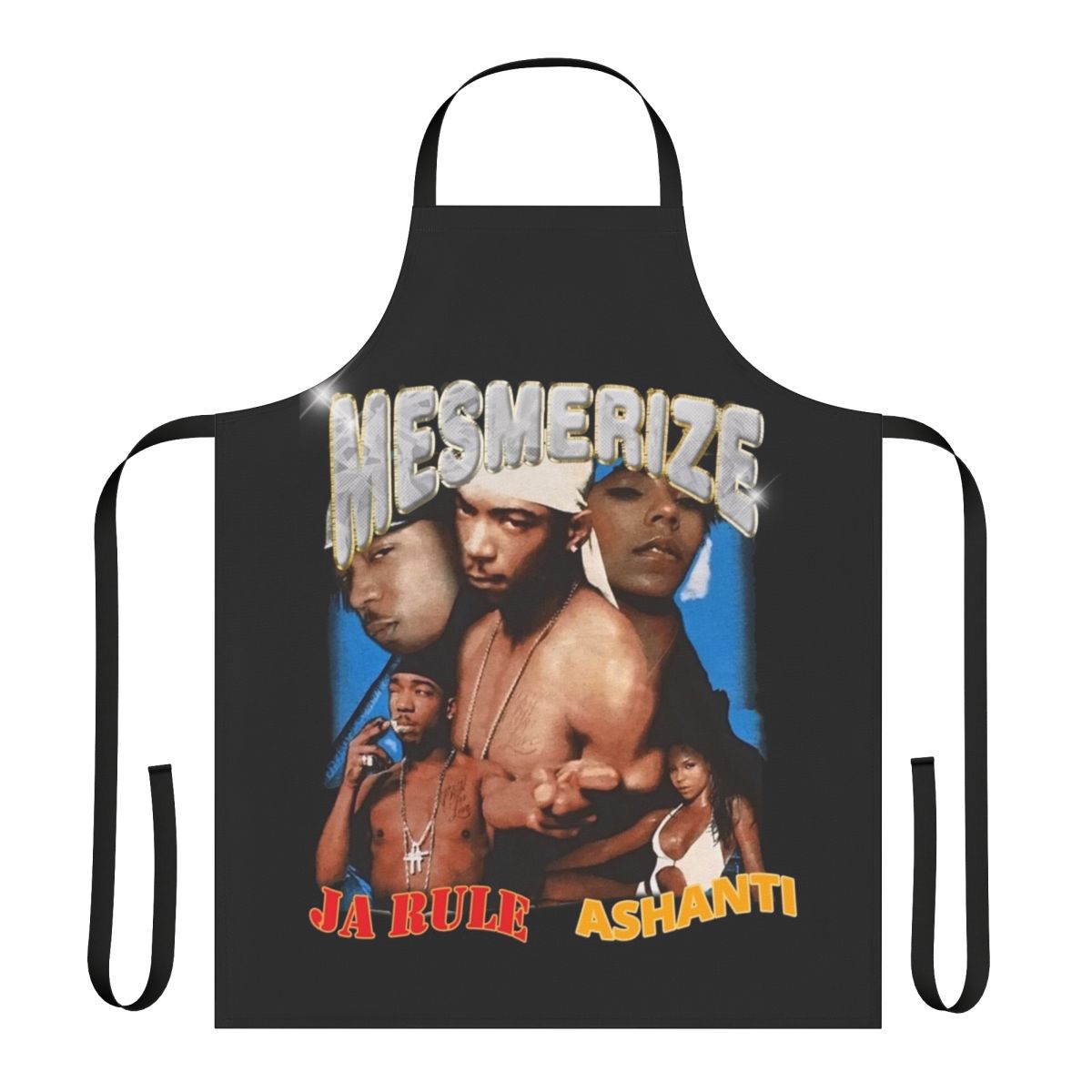 Vintage rap tour graphic tee design printed on a high-quality apron