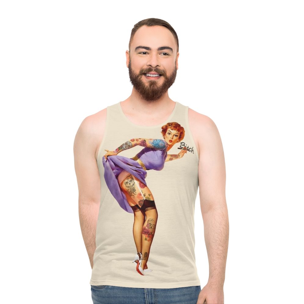 Vintage Redhead Pin-Up Unisex Tank Top