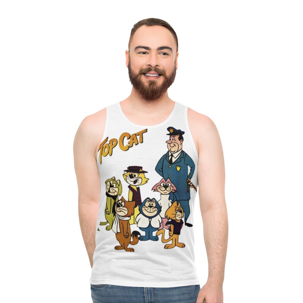 Vintage Retro Cartoon Cat Unisex Summer Tank Top