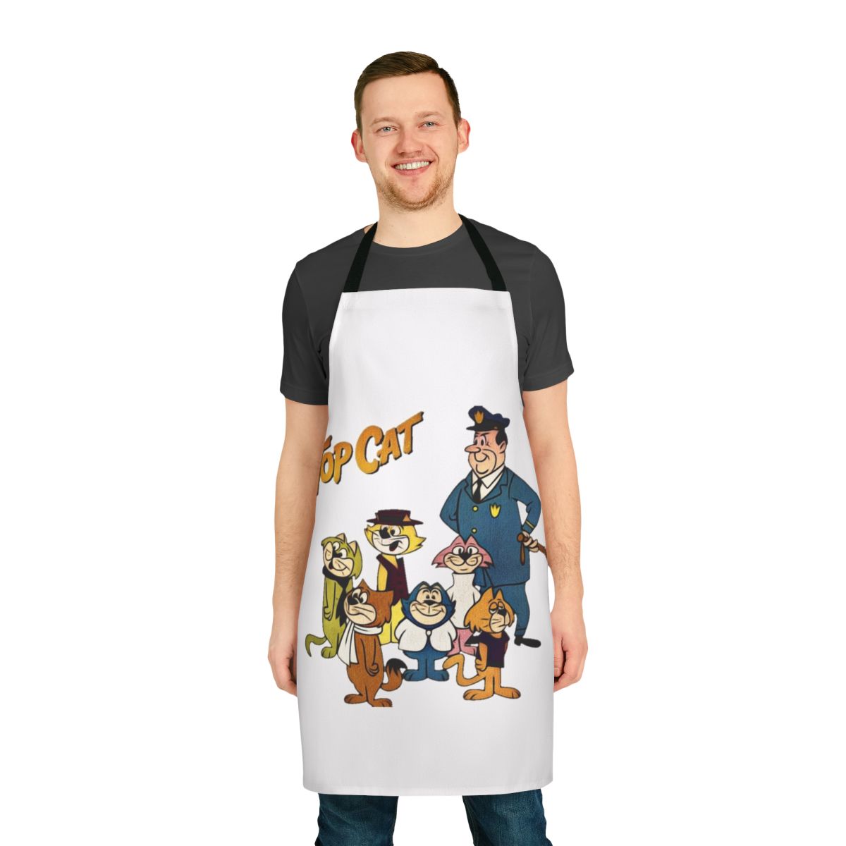 Vintage retro cartoon cat themed summer apron