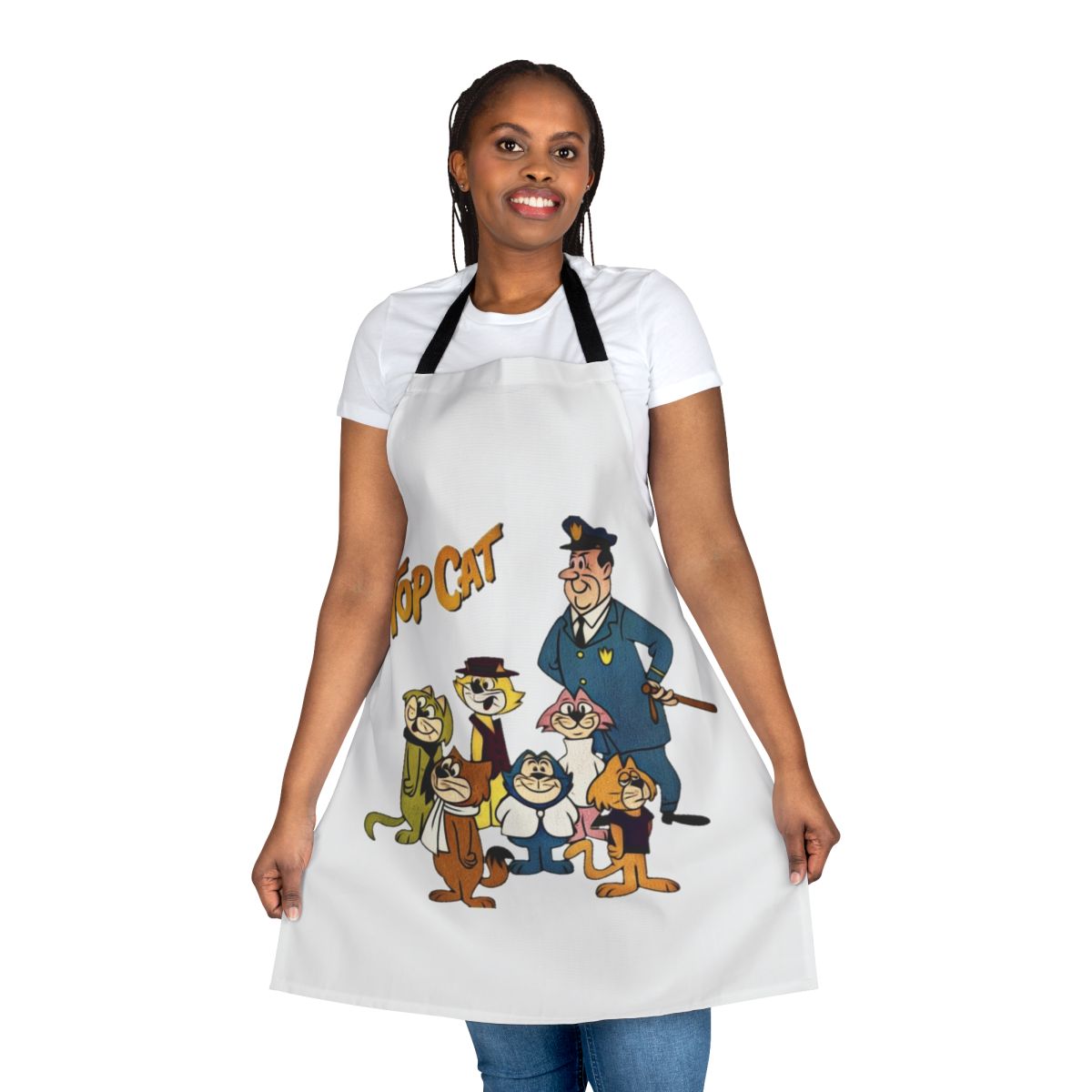 Vintage retro cartoon cat themed summer apron