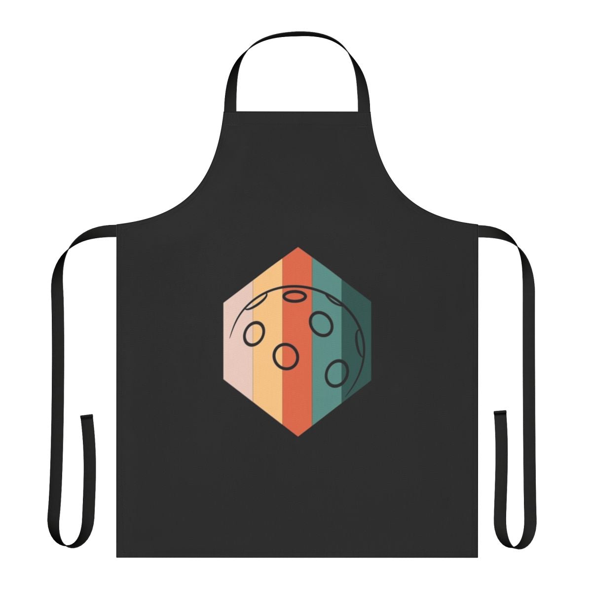 Vintage retro floorball themed apron with graphics and text