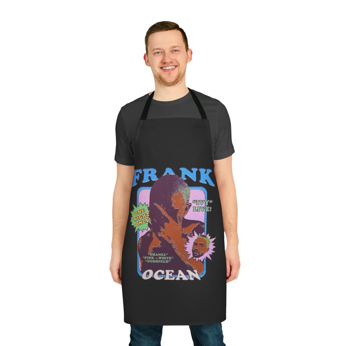 Vintage retro apron featuring the image and lyrics of Frank Ocean