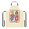 Vintage retro style apron with funny spelling and dark humor design