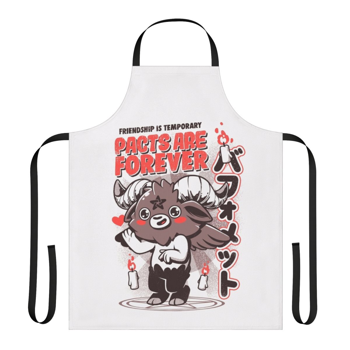 Vintage-style apron featuring occult and demonic design