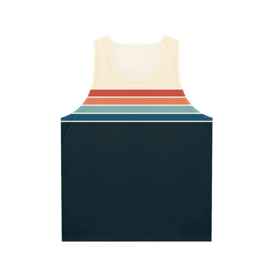 Vintage retro striped unisex 70s tank top