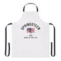 Vintage rock-inspired apron featuring the lyrics and imagery of Bruce Springsteen's iconic album "Born in the U.S.A."