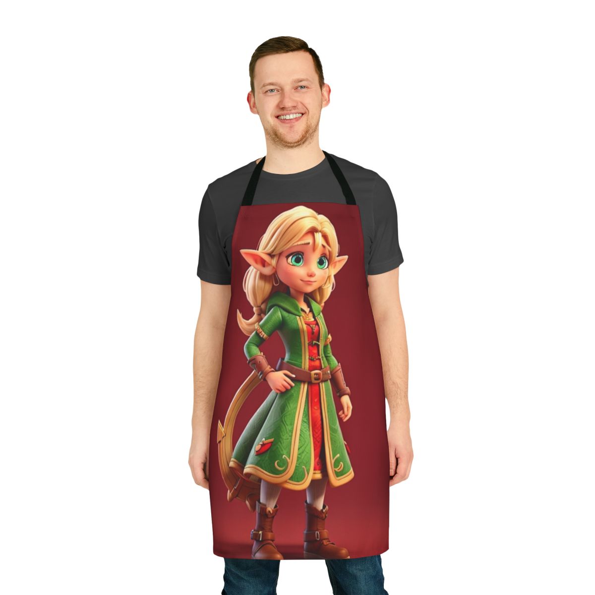 Vintage rock band inspired apron featuring classic band logo and retro punk rock aesthetic
