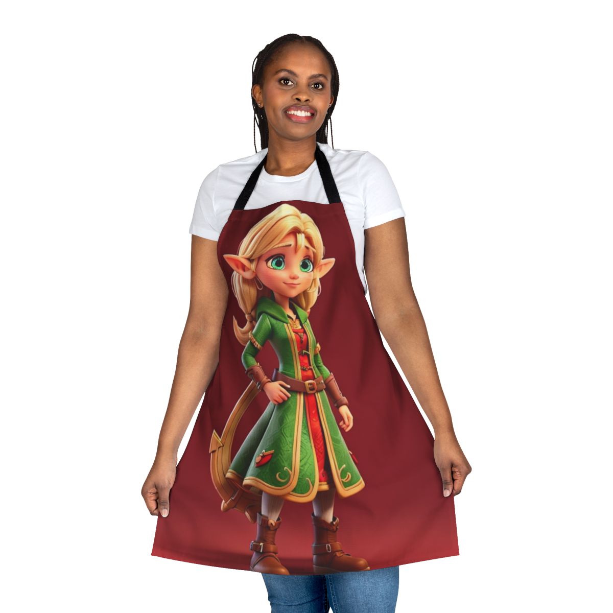 Vintage rock band inspired apron featuring classic band logo and retro punk rock aesthetic