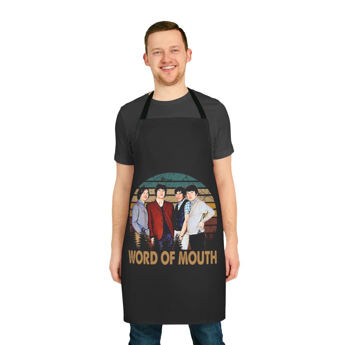 Vintage rock band the kinks inspired kitchen apron