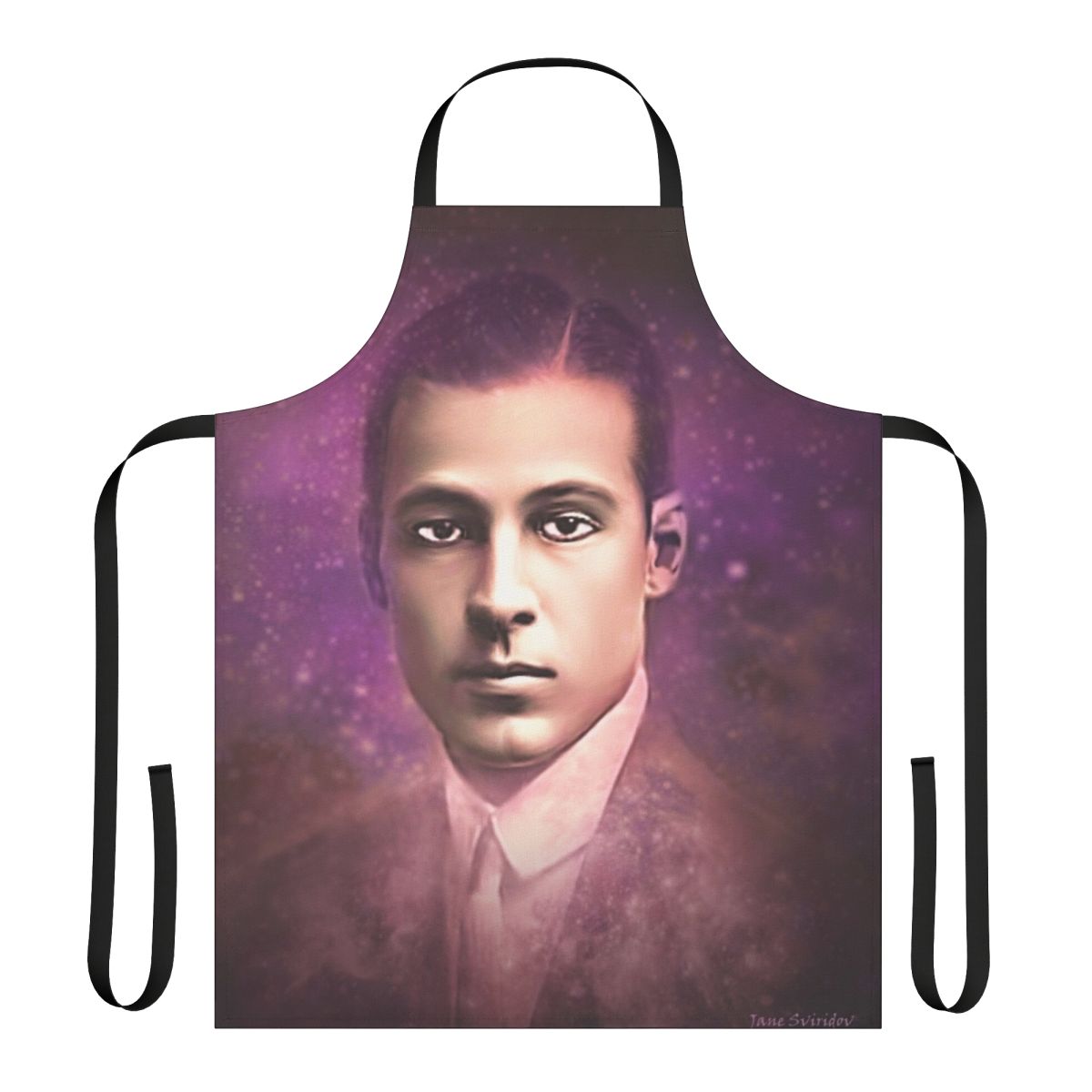 Vintage-style apron featuring the iconic image of silent film star Rudolph Valentino