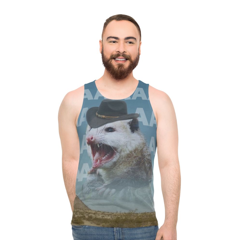 Vintage Screaming Cowboy Possum Tank Top