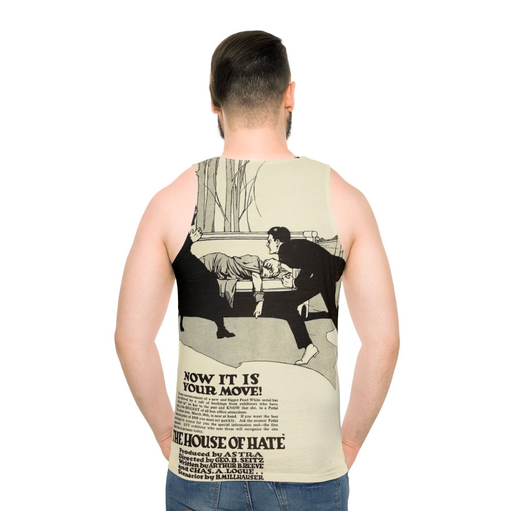 Unisex tank top featuring vintage silent movie design