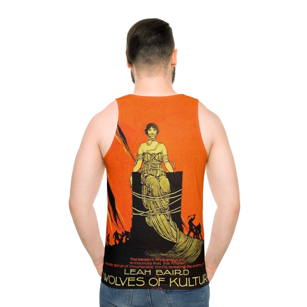 Vintage silent movie "Wolves of Kultur" unisex tank top