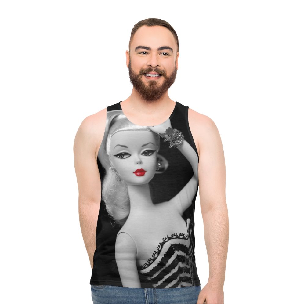 Vintage Silkstone Doll Unisex Black and White Tank Top
