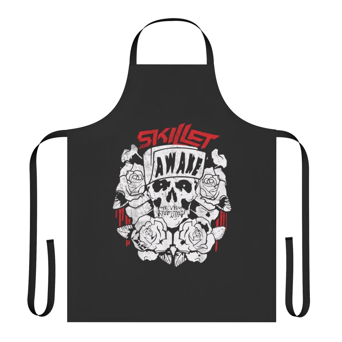 Vintage skillet music band apron featuring the Skillet logo