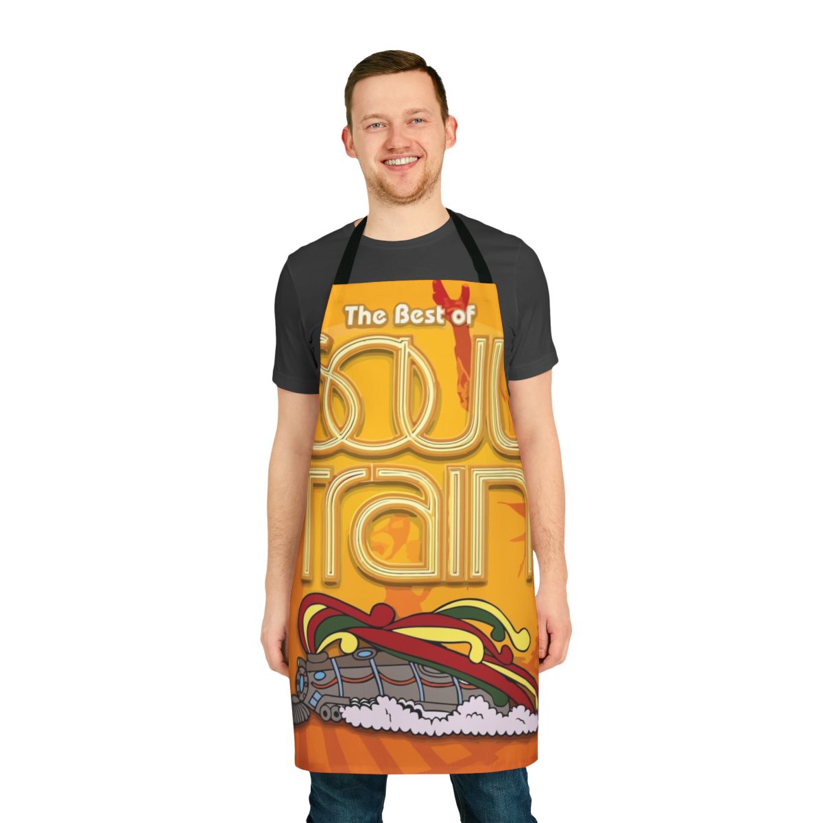 Retro-style apron featuring the iconic Soul Train logo and design